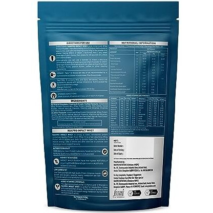 Nakpro Impact Whey Protein 1Kg | Isolate & Concentrate | 24G Protein & 4.9G Bcaa | With Digestive Enzymes For Better Absorption | Nabl Lab Tested 100% Authentic Supplement Powder - Chocolate Flavour