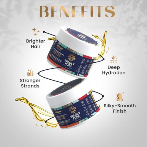 Wildly Pure Professional Hair Mask For 7 Days Spa Smoothening & Deep Conditioning| With Phospolipids &12 Oils| Strengthening & Repair For Dry, Frizzy & Damaged Hair| Men & Women| 200Ml(Serene)