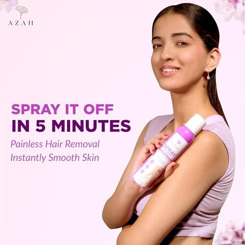 Azah Hair Removal Spray Cream [200 Ml] | Fast & Effective Hair Removal In 3-5 Mins | Painless & Irritation Free For Chest, Legs, Arms & Underarms | Women's Body Hair Removal Spray