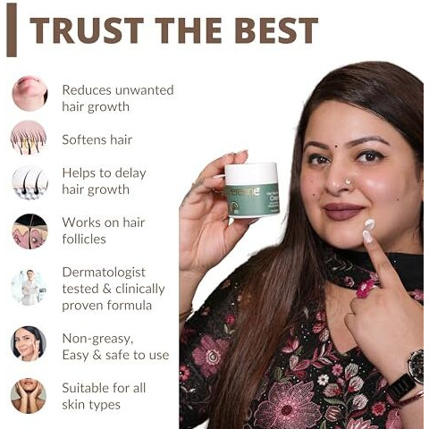 Perenne Hair Retardant Cream | Hair Reduction Lotion For Reducing Unwanted Body And Facial Hair In Men And Women | Natural|Paraben Free|Dermatologist Tested- 1 Pack (8G)