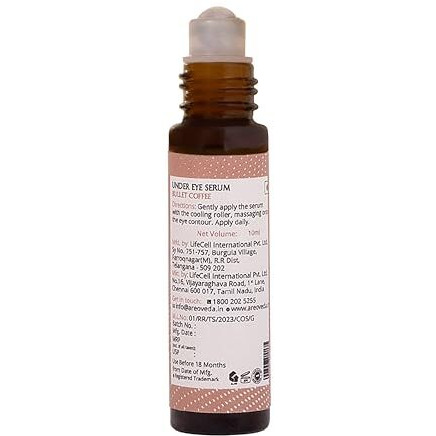 Areoveda Roll-On Cryocoffee Under Eye Gel Serum (10Ml) With Pentavitin & Quinoa Seed Extract - Reduces Dark Circles, Puffiness & Wrinkles I Visible Results In 28 Days, 72 Hrs Hydration I For Women & Men