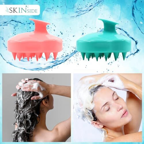 Skinside Hair Scalp Massager For Hair Growth | Shampoo Brush Scrubber | Scalp Exfoliator | Oil Brush | Super Soft Silicone Bristles | Prevents Dandruff & Hair Loss (Regular|Any Color)
