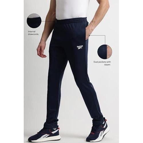 Reebok Men's Regular Mid Rise Track Pants (Rmpta0058Ksm_Vector Navy,Large
