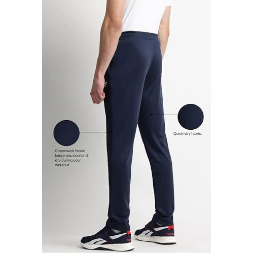Reebok Men's Regular Mid Rise Track Pants (Rmpta0058Ksm_Vector Navy,Large