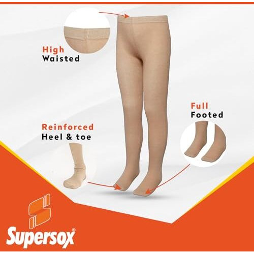 Supersox Tights For Girls, Made With Breathable, Anti Odour & Moisture Absorbent Combed Cotton, Ideal For Ballet/Dancing/Everyday Activity (Beige, Pack Of 1) (In, Age, 4 Years, 6 Years, Lt. Skin)