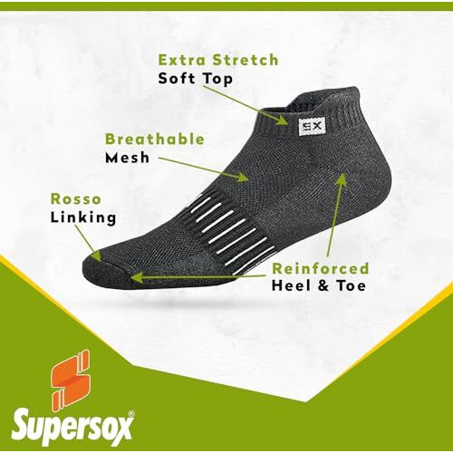 Supersox Unisex Bamboo Ankle Length Socks For Men & Women-Made Of Sustainable & Eco Friendly Material-Athletic Softer Than Cotton Socks,Anti Odour-Ideal For Sports,Gym,Pack Of 3(5),Multicolour