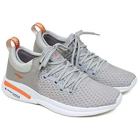 Asian Creta-12 Running Shoes With Breathable Knitted Upper Gym,Training For Men & Boy's Grey - 8 Uk
