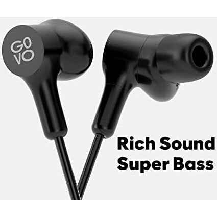Govo Gokixx610 Wireless Bluetooth Neckband In Ear Earphone With Mic, 9H Playtime, Magnetic Earbuds, Integrated Controls, Type C Charging & Lightweight Design (Platinum Black)