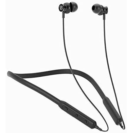 Govo Gokixx 410 Bluetooth Wireless Neckband In Ear Earphone - 8H Battery, 10Mm Drivers, Ipx5, Magnetic Earbuds, Integrated Controls & Lightweight Design (Platinum Black)