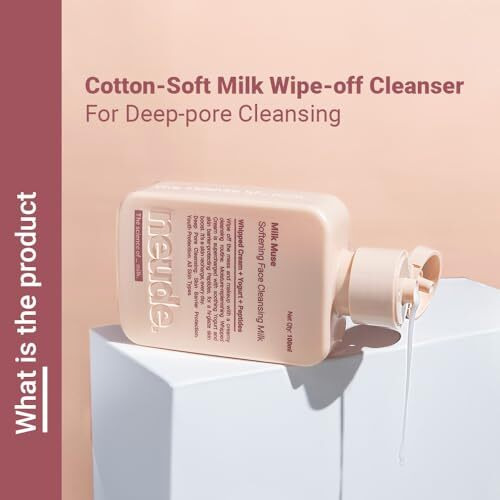 Neude Milk Muse 100Ml Daily Face Cleanser Cleansing Milk With Peptides, Whipped Cream Deep Pore Non-Drying Cleanser For Acne Prone & Sensitive Skin Hydrating Face Wash Cleansing Milk