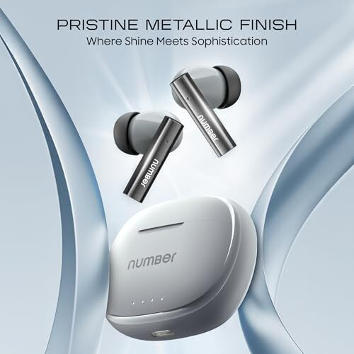 Number Navo Buds X1 W/ 50H Playtime, Dual Pairing, 13Mm Speakers, Enc, 45Ms Low Latency Bluetooth (Grey Stone)