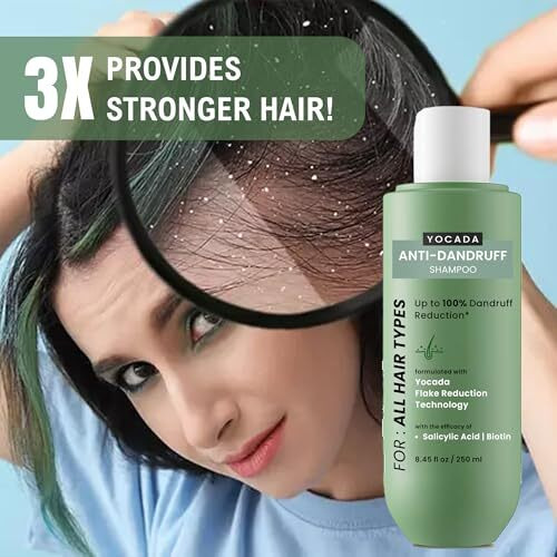 Yocada Anti Dandruff Shampoo For Women & Men | 250Ml | Reduces Up To 100% Dandruff & Strengthens Hair | Shampoo With Salicylic & Biotin | Shampoo For All Hair Types