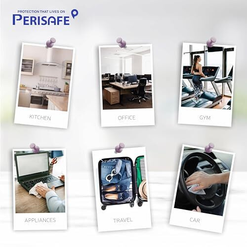 Perisafe Pocket Sized Sanitizing Disinfectant Wipes Individually Wrapped- Pack Of 50 Wipes