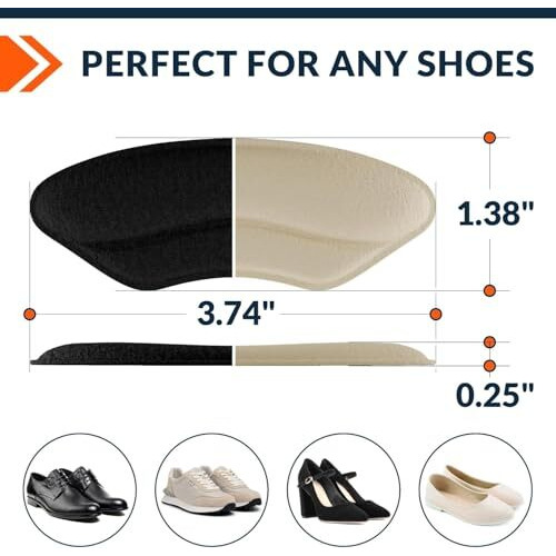 Belanto Back Of Heel Inserts Cushion Pads For Women & Men 2 Pair, Heel Grips Liner Shoe Insoles For Loose & Too Big Sneaker, Shoes & Boots Stop Heel Slip & Blister Protector Pad,Shoe Fit And Comfort