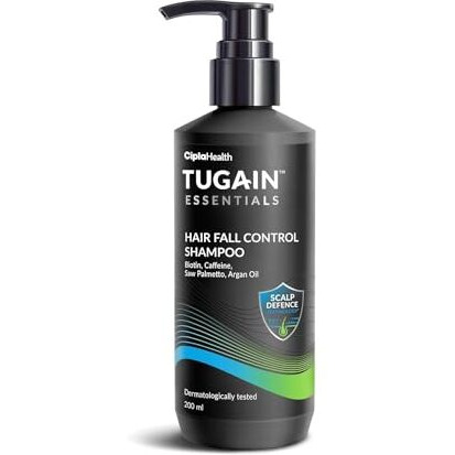 Tugain Essentials Hair Fall Control Shampoo | With Biotin, Caffeine And Argan Oil For Stronger & Thicker Hair | For Men & Women - 200Ml