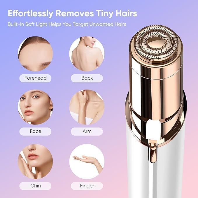 Vifora Facial Hair Remover Machine For Women - Face, Chin, Cheek, Eyebrow, Upper Lip Hair Remover For Women, Usb Rechargeable Epilator Machine For Women (White)
