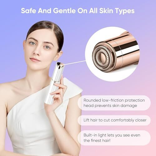 Vifora Facial Hair Remover Machine For Women - Face, Chin, Cheek, Eyebrow, Upper Lip Hair Remover For Women, Usb Rechargeable Epilator Machine For Women (White)