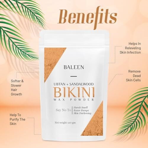 Baleen Bikini Wax P-Owder Women | Wax Powder For Hair Removal With Ubtan & Sandalwood, Painless Hair Remover Herbal Wax Powder For Women, No Harmful Chemicals , No Irritation, No Skin Rashes - 120 Gm (Pack Of 1)
