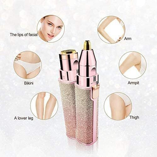 Vifora 2-In-1 Rechargeable Eyebrow Epilators For Women, Facial Hair Removal Machine For Women,Face, Lips, Nose Hair Remover Epilators With Light(Rainbow Color)