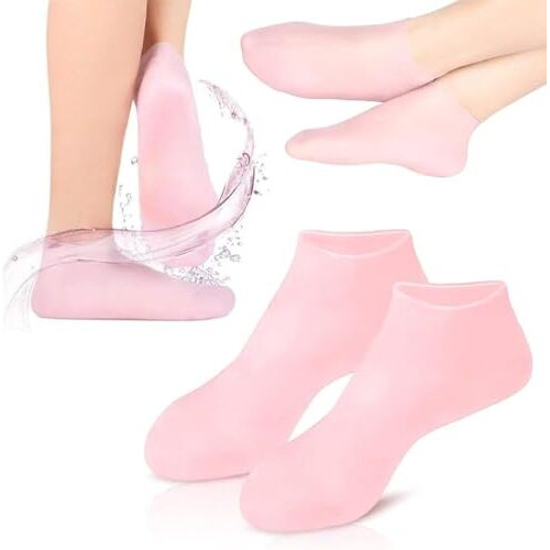 Silicon Heel Socks Heel For Crack Spa Gel Socks For Women And Men, Feet Protector Crack Heel Repair Socks With Moisturizing Natural Oil And Vitamin E Repair Dry (Pack Of 1)