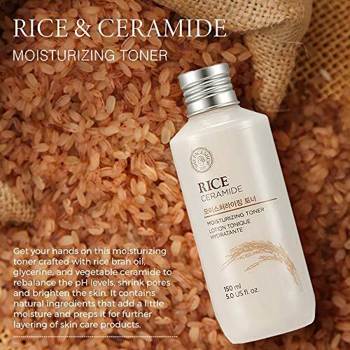 The Face Shop Rice & Ceramide Moisturizing Liquid Facetoner Enriched With Rice Extracts,Bran Oil,Ceramide,Potassium Hydroxide,Phenoxyethanol To Brighten Skin.Suits For All Skin Types,Pack Of 1,150 Ml