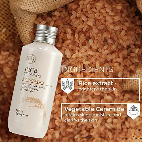 The Face Shop Rice & Ceramide Moisturizing Liquid Facetoner Enriched With Rice Extracts,Bran Oil,Ceramide,Potassium Hydroxide,Phenoxyethanol To Brighten Skin.Suits For All Skin Types,Pack Of 1,150 Ml