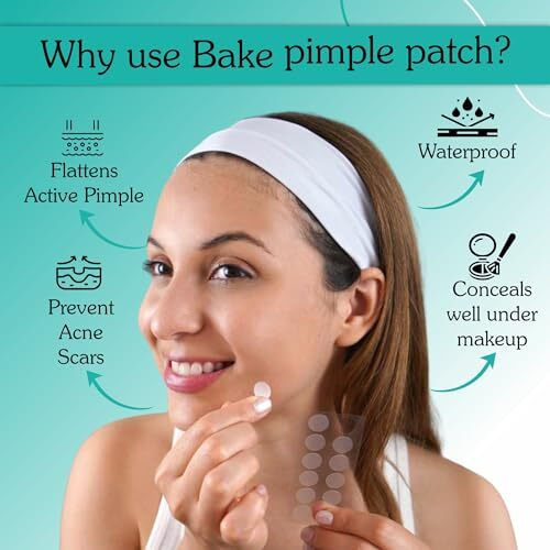 Bake 2% Salicylic Acid Hydrocolloid Pimple Patches (72 Dots) | Absorbs Oil, Prevents Acne | Waterproof Patches | For Acne, Acne Marks, Acne Prone Skin - 72 Patches