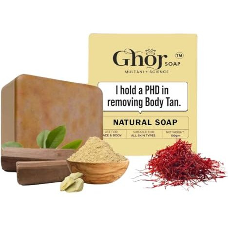 Ghor Soap Natural Multani Soap For Body Tan Removal, All Skin Types, 100G