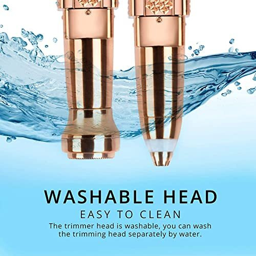 Eninas Eyebrow Trimmer For Women, 2 In 1 Rechargeable Facial Hair Remover With Replaceable Heads, Professional Painless Personal Hair Removal Eyebrow Razor With Indicator Lights, (Rose Gold)