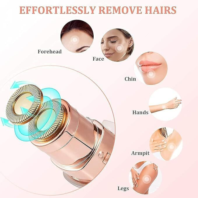 Vominn 2-In-1 Rechargeable Eyebrow Trimmer, Epilator For Women, Facial Hair Removal Machine For Women,Face, Lips, Nose Hair Remover Trimmer With Light(Rainbow Color)