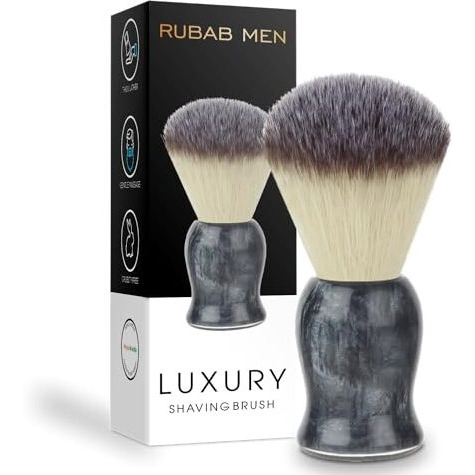 Rubab Men Luxuriously Soft Shaving Brush For Men |Bomber Edition| Experience Premium Cruelty-Free Bristles And Stylish Grey Bomber-Toned Ergonomic Handle | Hand-Crafted With Passion In India