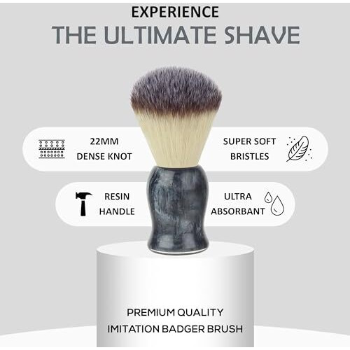 Rubab Men Luxuriously Soft Shaving Brush For Men |Bomber Edition| Experience Premium Cruelty-Free Bristles And Stylish Grey Bomber-Toned Ergonomic Handle | Hand-Crafted With Passion In India