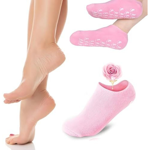 Unidsc Moisturizing Silicone Gel Socks For Dry Feet Repair Deep Hydration For Cracked Skin Ultimate Foot Care Treatment For Soft & Revives Feet Overnight (Pack 1)