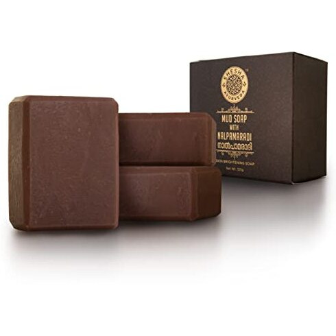 Shesha Ayurveda Mud Soap With Nalpamaradi Skin Brightening Soap Bar 125G -Pack Of 1