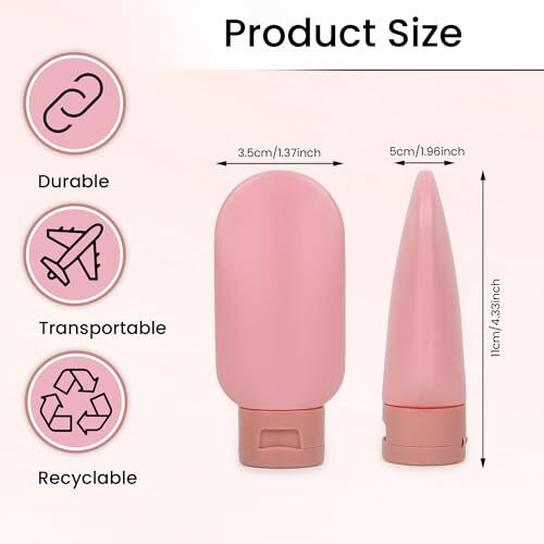 Niwlix Pack Of 3 Travel Bottles For Toiletries - Essentials For Women's Shampoo, Cream, Handwash, Lotion Storage - Toiletry Accessories