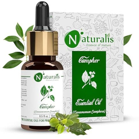 Naturalis Camphor Oil For Skin & Hair Care - Pure Therapeutic Grade Camphor Oil For Bath, Diffuser & Aromatherapy - 15Ml