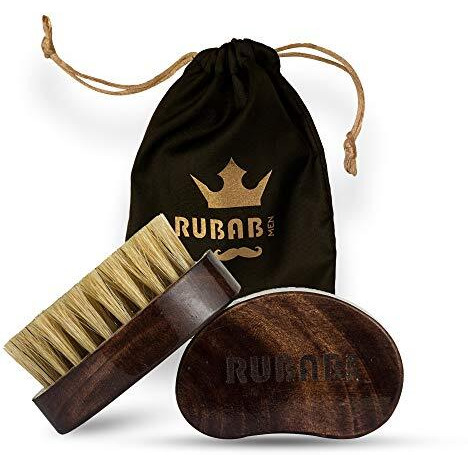 Rubab Men 100% Boar Bristle Beard Brush Travel-Friendly, Premium Wood Handle & Hand-Crafted In India | Ideal For Daily Beard Use