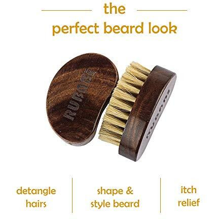 Rubab Men 100% Boar Bristle Beard Brush Travel-Friendly, Premium Wood Handle & Hand-Crafted In India | Ideal For Daily Beard Use