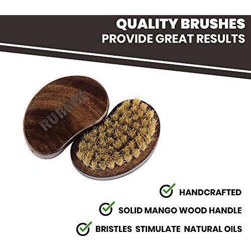 Rubab Men 100% Boar Bristle Beard Brush Travel-Friendly, Premium Wood Handle & Hand-Crafted In India | Ideal For Daily Beard Use