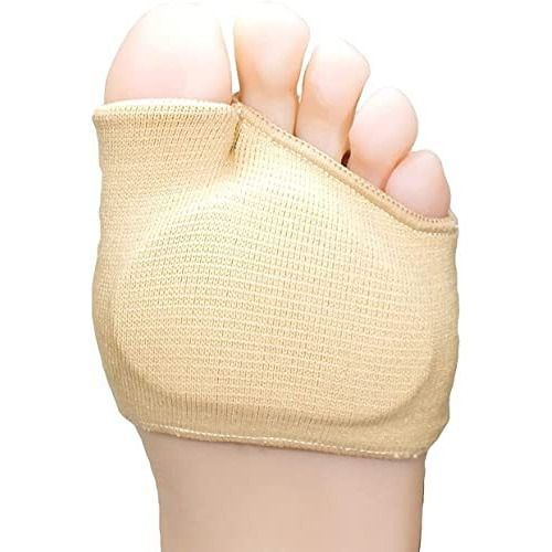 Suefor Forefoot Pads For Pain Relief Hallux Valgus Support For Bunion Forefoot Sleeve Pads, Metatarsal Pads For Men And Women With Ball Of Foot Cushion (1 Pair) Beige, Cotton