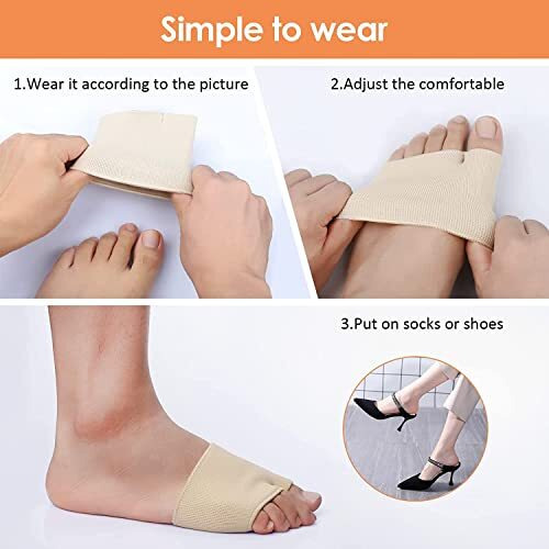 Suefor Forefoot Pads For Pain Relief Hallux Valgus Support For Bunion Forefoot Sleeve Pads, Metatarsal Pads For Men And Women With Ball Of Foot Cushion (1 Pair) Beige, Cotton