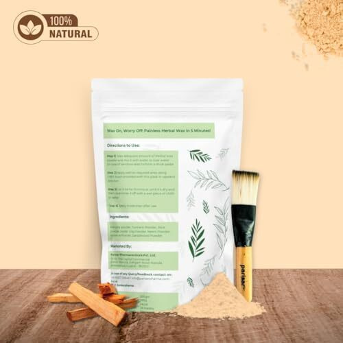 Parisar Pharma Herbal Wax Powder For Women And Men With Sandalwood, Natural & Painless Hair Removal Powder For All Skin Types For Hands, Legs, Underarms, Bikini & Intimate Area, 100 Gm