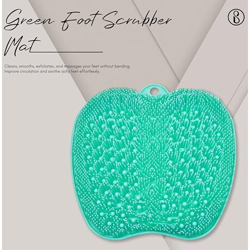 Beaut Secrets Foot Scrubber Mat Cleans, Smooths, Exfoliates & Massages Your Feet Without Bending, Improve Foot Circulation & Soothe Achy Feet, Green