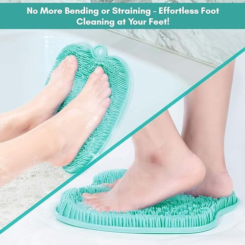 Beaut Secrets Foot Scrubber Mat Cleans, Smooths, Exfoliates & Massages Your Feet Without Bending, Improve Foot Circulation & Soothe Achy Feet, Green