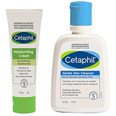 Cetaphil Moisturising Cream 80G And Gentle Skin Cleanser 125 Ml Combo