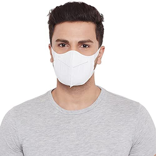 Romsons Nonwoven Fabric Ffp1 Certified Comfit 3D Disposable Respirator Face Masks With 4 Layer Protection (White, Melt-Blown Filter, 50 Pcs) For Unisex
