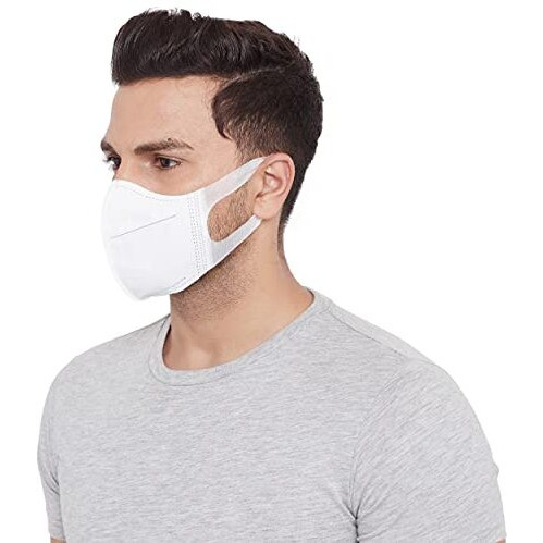 Romsons Nonwoven Fabric Ffp1 Certified Comfit 3D Disposable Respirator Face Masks With 4 Layer Protection (White, Melt-Blown Filter, 50 Pcs) For Unisex