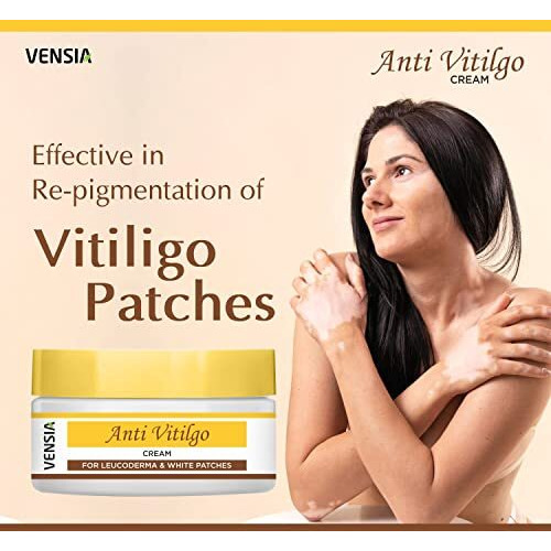 Vensia Anti Vitiligo Cream | Super Effective On Vitiligo, White Patches, Discoloration Of Skin, Scar Removal, 80 Gram