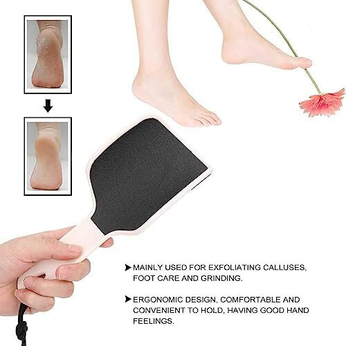 Vitalogy - Callus Remover For Feet | Foot Scrubber For Dead Skin Remover | Curved Foot File Removes Hard Skin, Leaves Feet Smooth | Pedicure Tools - Foot Filer Rasp (Pink)