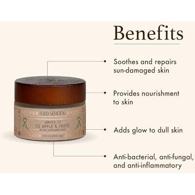 Old School Rituals Ice Apple & Fruit De-Tan Scrubbing Mask | Face Mask For Tan Removal & Glowing Skin | De-Tan Scrub For Sun Recovery & Radiance Boost | Exfoliates & Revives Skin | 50G